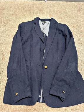 Willi Smith Navy linen Blazer Size Medium